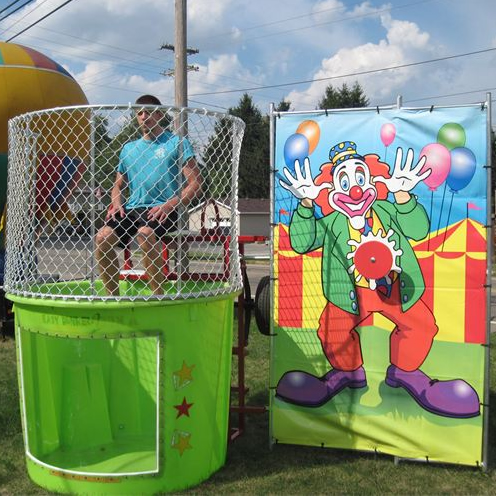 non-inflatable games rentals lime dunk tank